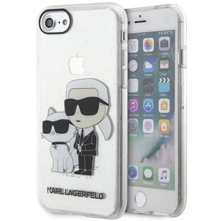 Karl Lagerfeld KLHCI8HNKCTGT iPhone 7/8/SE 2020/SE 2022 Glitter Hardcase Karl & Choupette