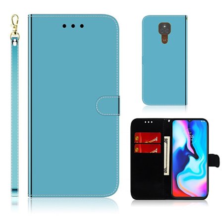 Mirror Motorola Moto E7 Plus fodral - Blå