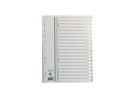 Plastregister A4 A-Ö vit - Lyreco - Kontorsmaterial - Pärmar och register - Plastregister - Tryckta