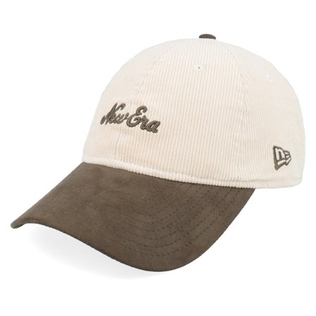 New Era - Beige unconstructed Keps - Premium Cord 9TWENTY Stone/Brown Dad Cap @ Hatstore