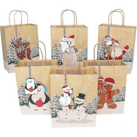 Julklappspåsar 24 stycken, julpåsar med 24 julklappsetiketter och röd present