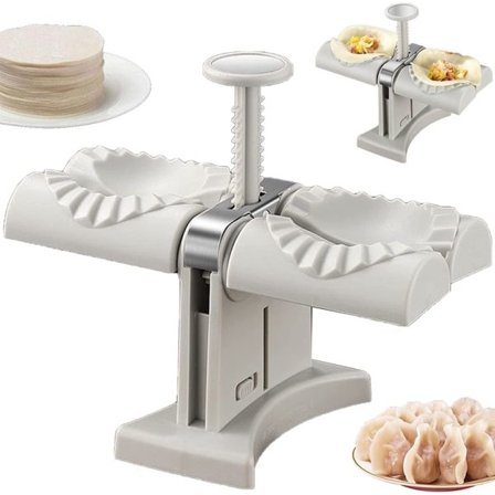 Hel Automatisk Dumpling Maskin Dobbelt hode Press Dumplings Mugg