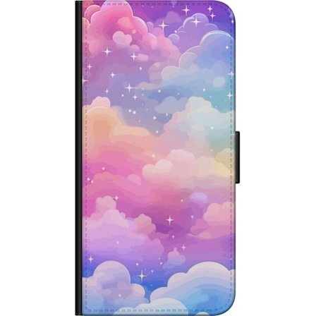 Kompatibelt Lommeboketui til Samsung Galaxy Note10 Lite Søt enhjørning med regnbuefarget hår mot en stjernebelagt pastellbakgrunn i kawaii-stil