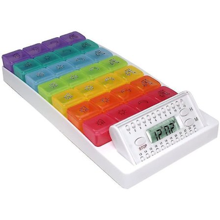 Flerfarget digital pilleboks - enkel visuell organisering