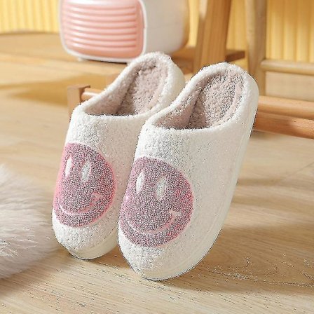 Smiley Face Tøfler Kvinner Smil Tøfler Happy Face Tøfler Retro Smiley Face Myk Plysj