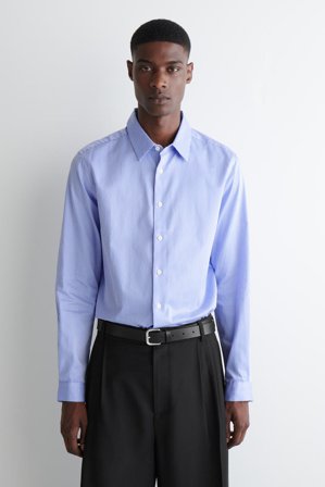 COS Homme Chemise Habillée Slim En Popeline in Bleu