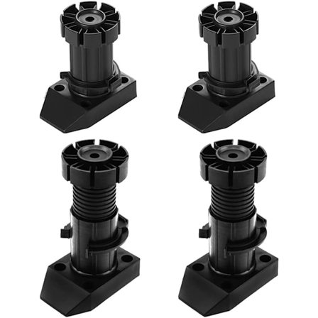 4-pack möbelfötter i plast, justerbara i höjd