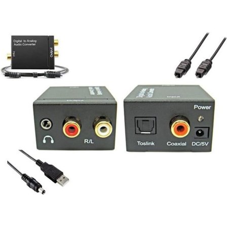 Audio Converter - WIKSON ELECTRONICS - SPDIF - RCA - 3.5 mm Jack - Black