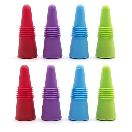 6 st Silikonflaskkorkar, 8 st Flerfärgade Återanvändbara Vinkorkar