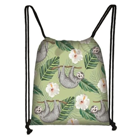 Naivt Dyr Dovendyr Trykk Ryggsekk Snøringspose Pendling Oppbevaring Dame Mote Handlevesker Jenter Bokveske~07200