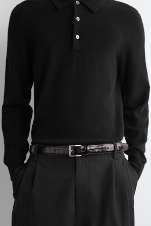 COS Men's Leather Belt in Brown