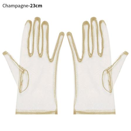 1 Par Tyllhandskar Bröllopsbröllopshandskar Champagne 23cm