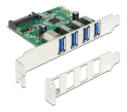 Delock PCI Express Card > 4 x USB 3.0 - USB-adapter - PCIe 2.0 - USB 3.0 x 4