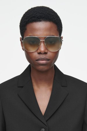 COS Women's Skyline Sunglasses Aviator in Grey