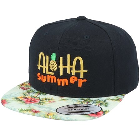 Iconic - Musta snapback Lippis - Aloha Summer Black/Floral Mint Snapback @ Hatstore