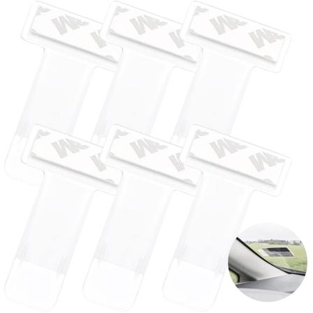 Parkeringsbiljetthållare, 6-pack Transparent Bilruta Biljetthållare, Självhäftande Biljettklämmor för Parkeringsbiljett, Resident Parkering Tillstånd,