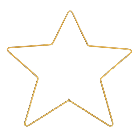 30 cm x 3 mm Metalstjerne Ramme Ophængning Vægdekoration Glas Pentagram Vægkunst Dekoration Hjem Butik Dele Vindue Dekoration (Guld) (32X30cm, Guld)