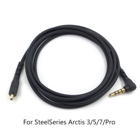 Avtagbar 3.5mm Gaming Hörlurskabel med Volymkontroll 1.5M för Arctis 3 5 7 Pro Gaming Headset Ljudkabel