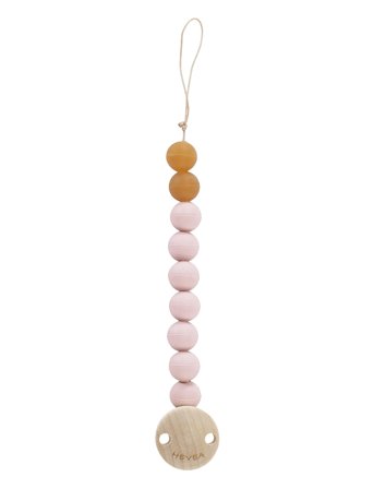 HEVEA Pacifier Holder, Natural Rubber - Pink - ONE SIZE