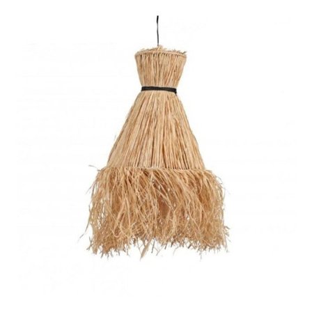 Ripustettava valaisin "Palma" raffiasta - D 36 x K 70 cm