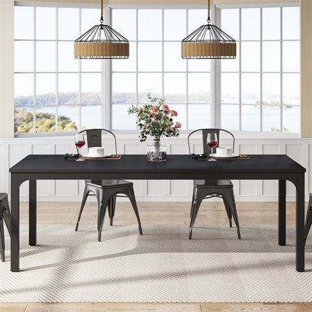 Matsalsbord i industriell design 200x70cm - Svart