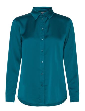 Classic Fit Satin Charmeuse Shirt Designers Shirts Long-sleeved Blue Lauren Ralph Lauren