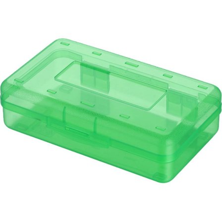 Stor blyantsæske, opbevaringsboks, kuglepenne, markører, farveblyanter, grøn