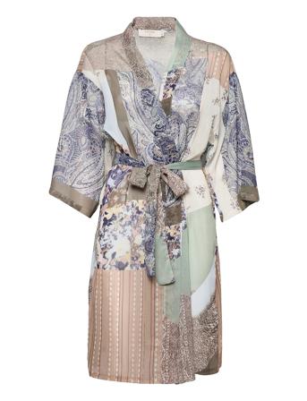 Crdanica Patchwork Kimono Lingerie Kimonos Multi/mønstret Cream*Betinget Tilbud