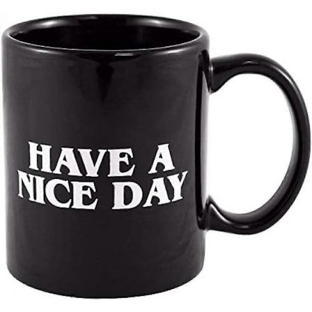 Hav en god dag Kaffekrus med langfinger - Sjov kop til kaffe, mælk og juice