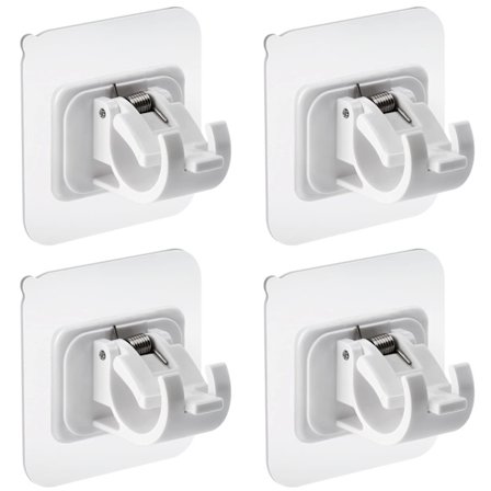 4 stk. selvklæbende gardinstangsbeslag uden boring, gardinstangsholdere, vægbeslag til håndklædestang, hjem, hvid hvid