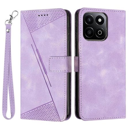 Flipfodral för Honor X7c 4G/200 Smart 5G/Play 60 Plus 5G/Play 9T med triangeltryck i läder