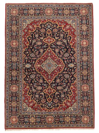 Hand Knotted Keshan Fine Rug 142X200 Wool Brown/Black Small