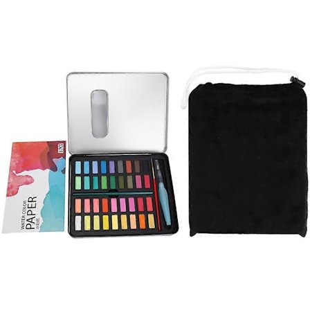 36 Farger Akvarell Gouache Maling Pigment Kunst Malesett med Jernboks