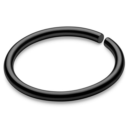 10 mm Nahtloser Piercing-Ring aus schwarzem Chirurgenstahl für Männer - Schmuck für Lippen-Piercings - Piercing-Schmuck