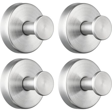 Imukuppikoukku suihkuun ja kylpyhuoneeseen, vahva, luffa - Ruostumaton teräskoukku ilman porausta lasille, peilille, laatatoille, keittiöön (4 kpl)