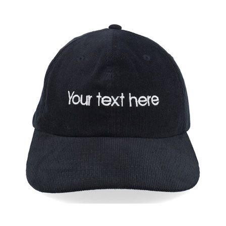 Beechfield - Black - unconstructed - Cap - Embroidery Corduroy Black Dad Cap - Hatstore