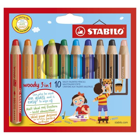 Stabilo Woody 3-in-1 Kleurpotloden 10-set (3 jaar+)