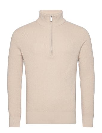 Slhrodney Ls High Neck Half Zip W Knitwear Half Zip Pullover Creme Selected Homme*Betinget Tilbud
