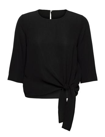 Onlnova Lux 3/4 Knot Top Solid Wvn 3 Black ONLY