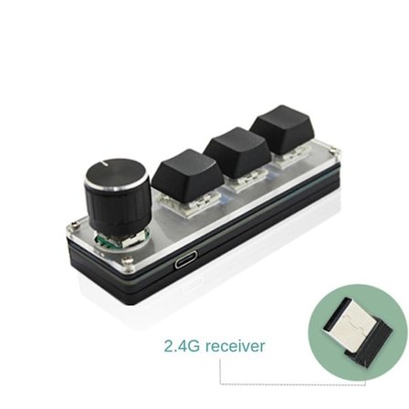 3-knappars trådlöst anpassningsbart tangentbord 2.4g Usb 2 lägen Multifunktionellt bärbart Tangentbord med varm byte