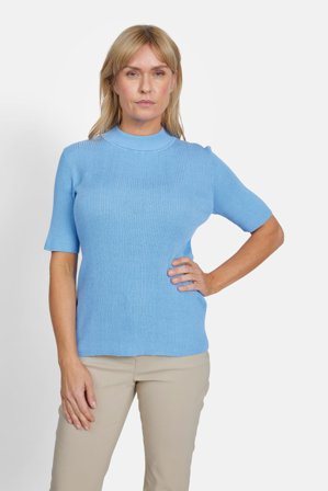 SIGNATURE - Kortærmet Strik - Lys Blå