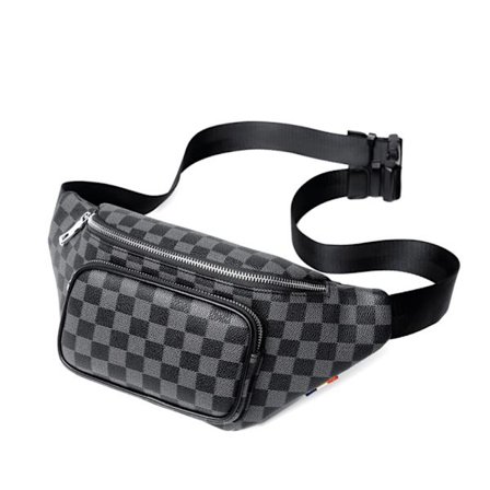 Multifunktionel bæltetaske, skuldertaske, ternet brysttaske