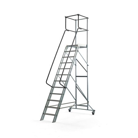 Arbeidsplattform på hjul, 12 trinn, H2400 mm