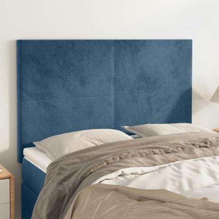 Vidaxl Huvudgavlar 4 St Mörkblå 72x5x78/88 Cm Sammet Blå