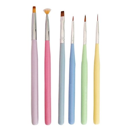 Sæt med neglekunstpensler, værktøj til neglekunstdesign, neglelakpensel, kunstpensel og prikkepen(typestyle1)