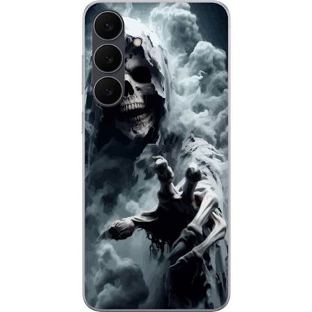 Yhteensopiva Puhelinkuori Samsung Galaxy S25 FE Grim Reaper juliste kuoleman kallo tumma taide kauhu aave sumu kuoleman kallo pelottava tumma suunnitt