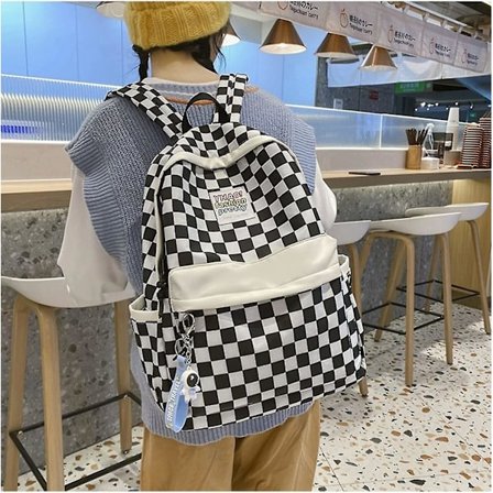 Rutiga ryggsäckar Gingham skolväskor Tillbaka till skolan Material