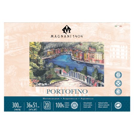 Magnani Bloc Aquarelle Portofino 100% Coton 300g Satin 36x51cm 20 Sheets