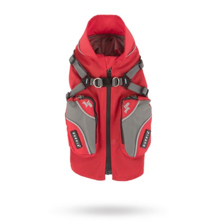 Puppia - Teton - Regntäcke med Reflex - Röd - Regnkläder, regnjacka & regntäcke till hund