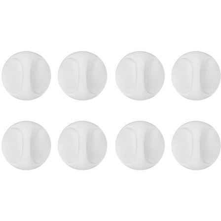 8-pakning selvklebende toalett håndtak, skap knotter, rund åpning, selvklebende vindushåndtak for skap skuffer, hvit